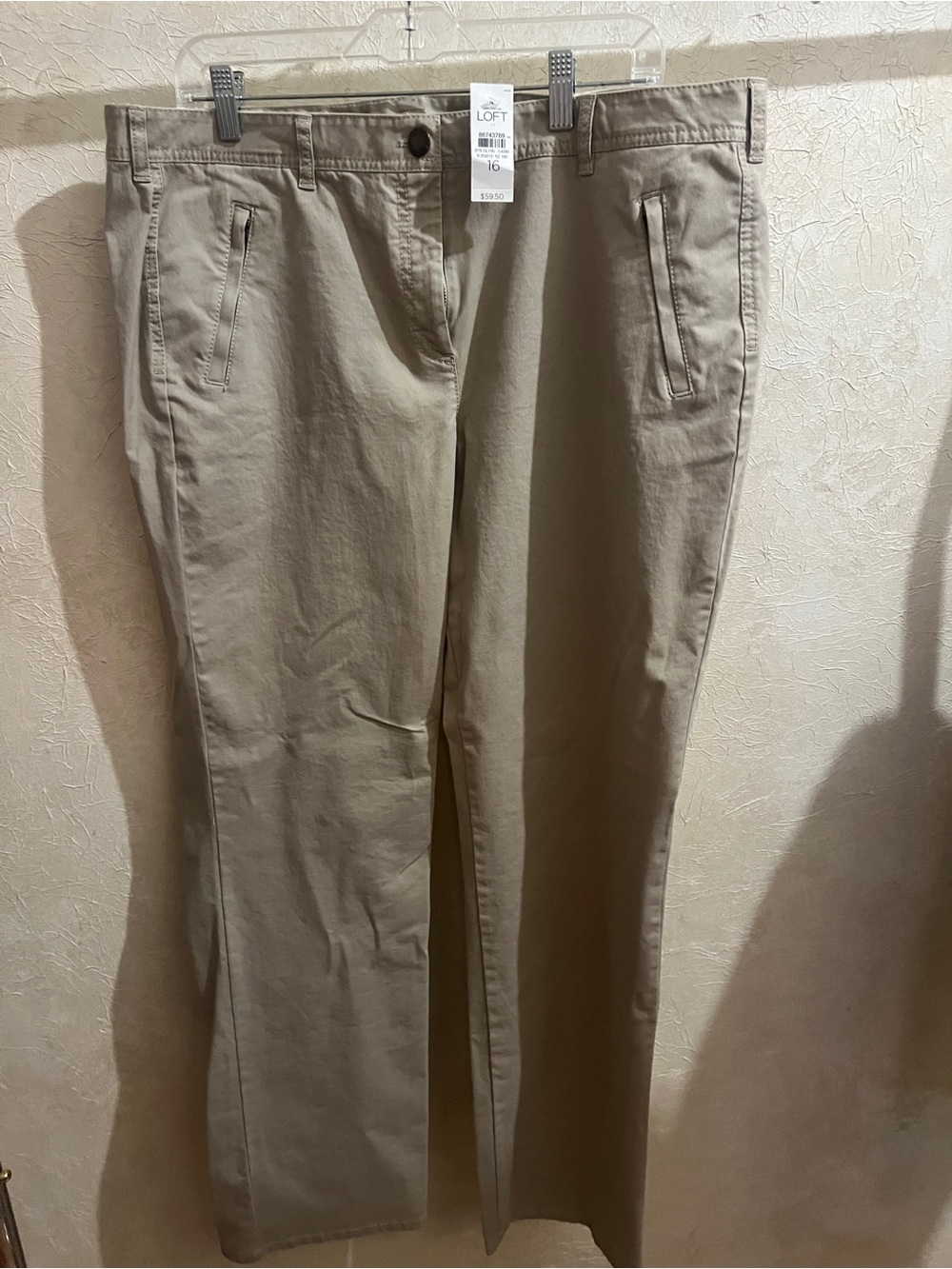 LOFT Modern Slim Straight-Leg Pants - Beige